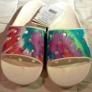 Tie Dye Crocs Slides